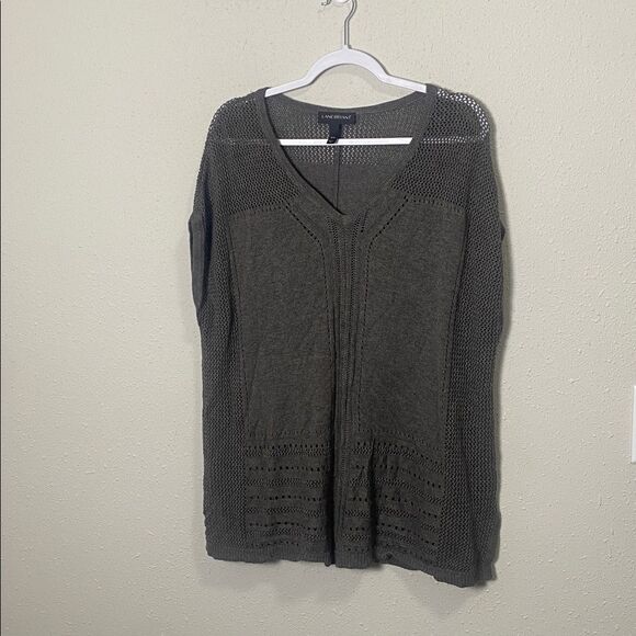 Lane Bryant Gray Knit Sleeveless V-Neck Tunic Sweater Women's Size 14/16 - Picture 2 of 14